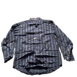 Bugatchi Uomo XL Black Striped Casual Shirt